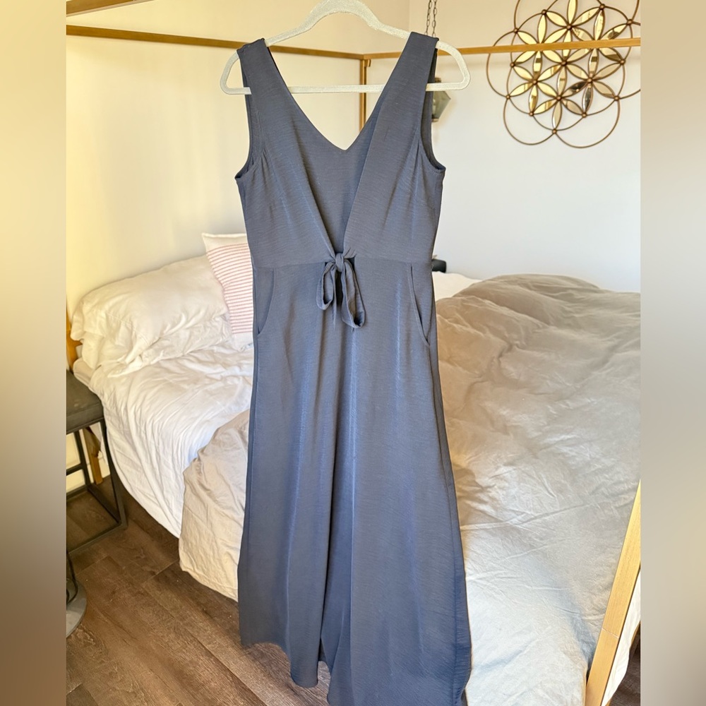 1 STATE Black Sleeveless Maxi Dress w/ Pockets Size S NWOT Minimalist Clean Girl